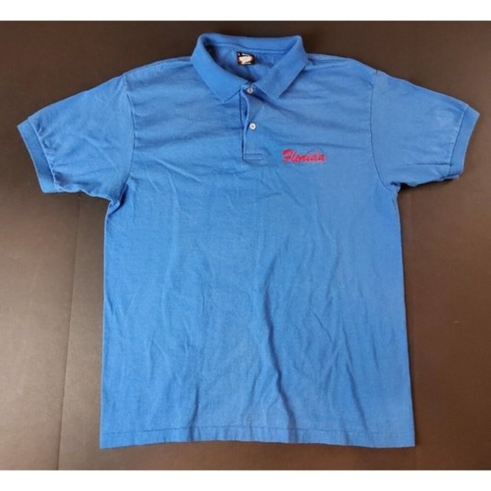 Vintage Screen Stars Best Florida Gators Men's Blue Polo Shirt Size Large